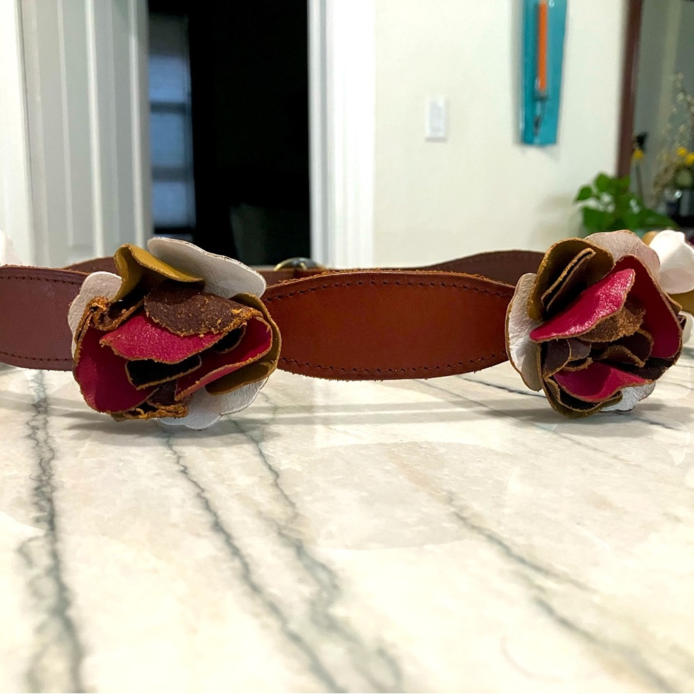 Anthropologie Lucky Penny Ruffles Blossom Belt Medium